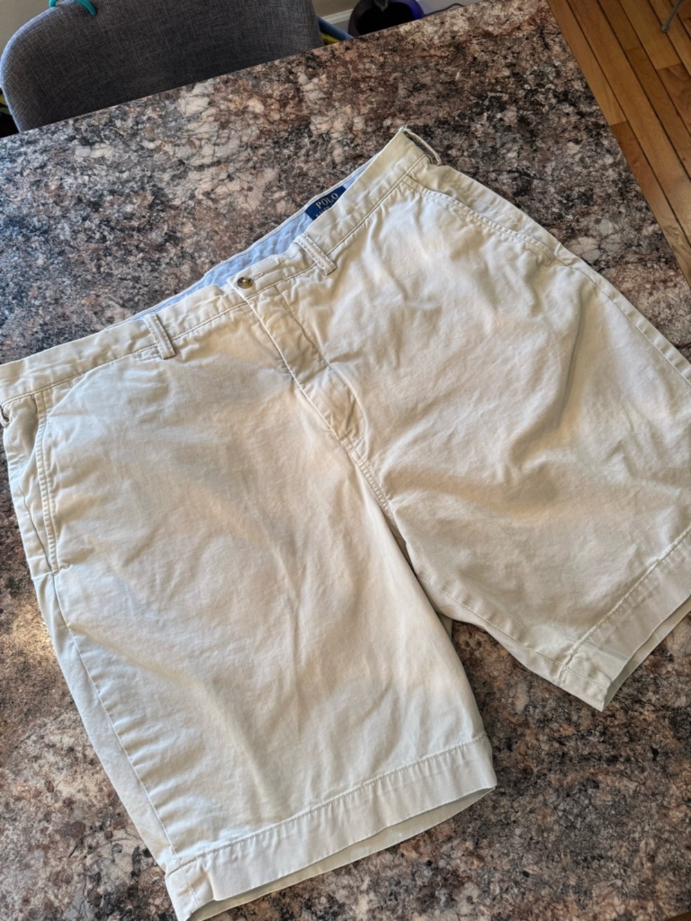 Polo by Ralph Lauren Light Khaki Cotton Flat-Front Shorts